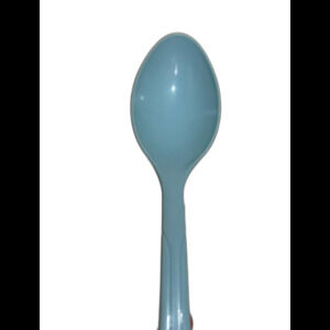 Vintage plastic serving spoon. pastel blue